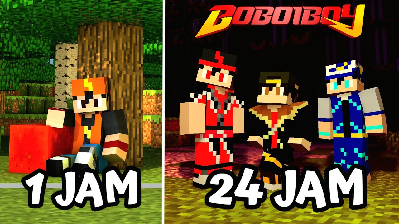 24 Jam Jadi BoBoiBoy di Minecraft !!