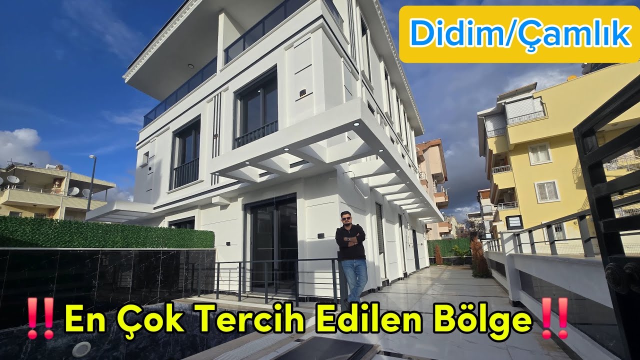 🏠DİDİM ÇAMLIKTA✨️ PLAJA 800M SATILIK 4+1 AYRI MUTFAK HAVUZLU LÜX VİLLA
