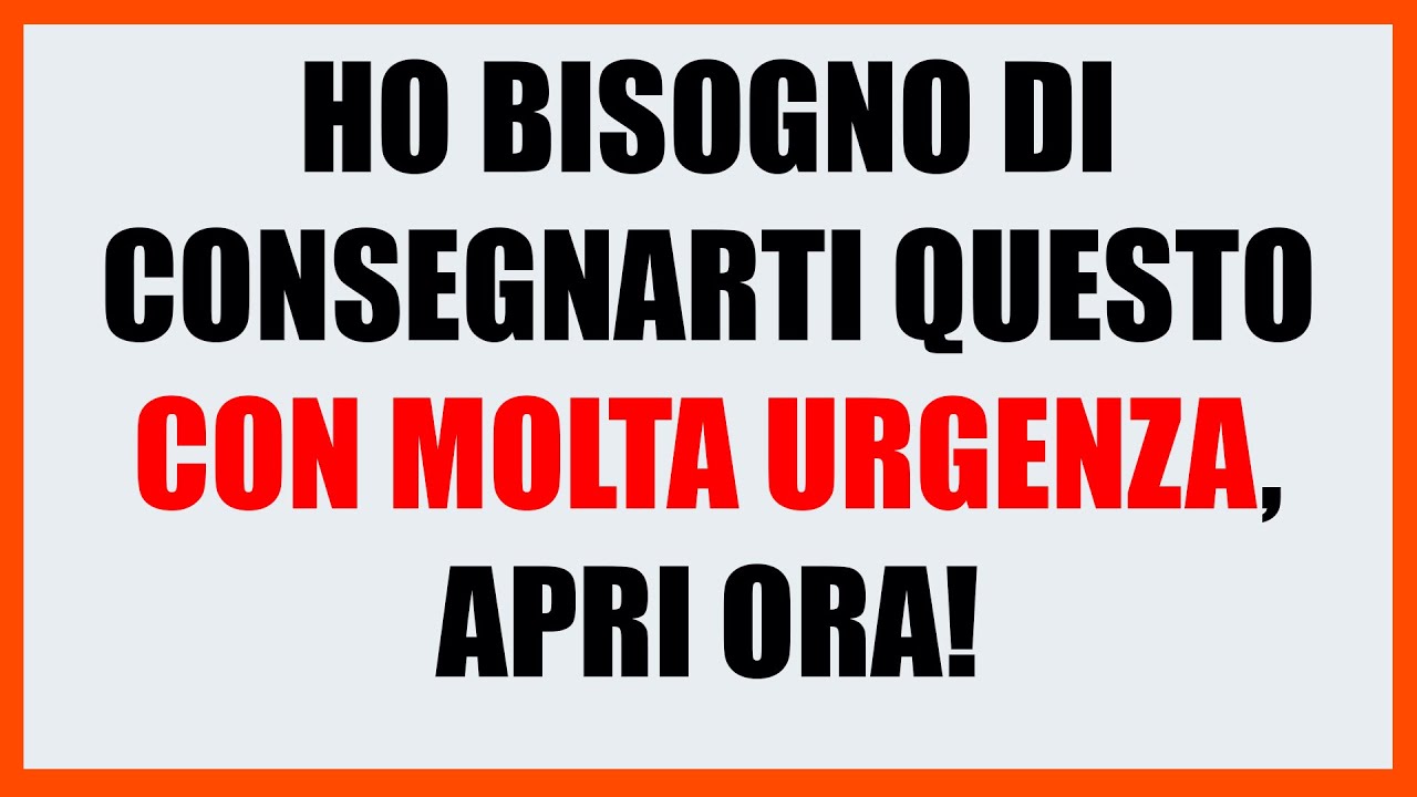 APRITE CON URGENZA! DIO HA APPENA MANDATO UN GRANDE MIRACOLO ADESSO!
