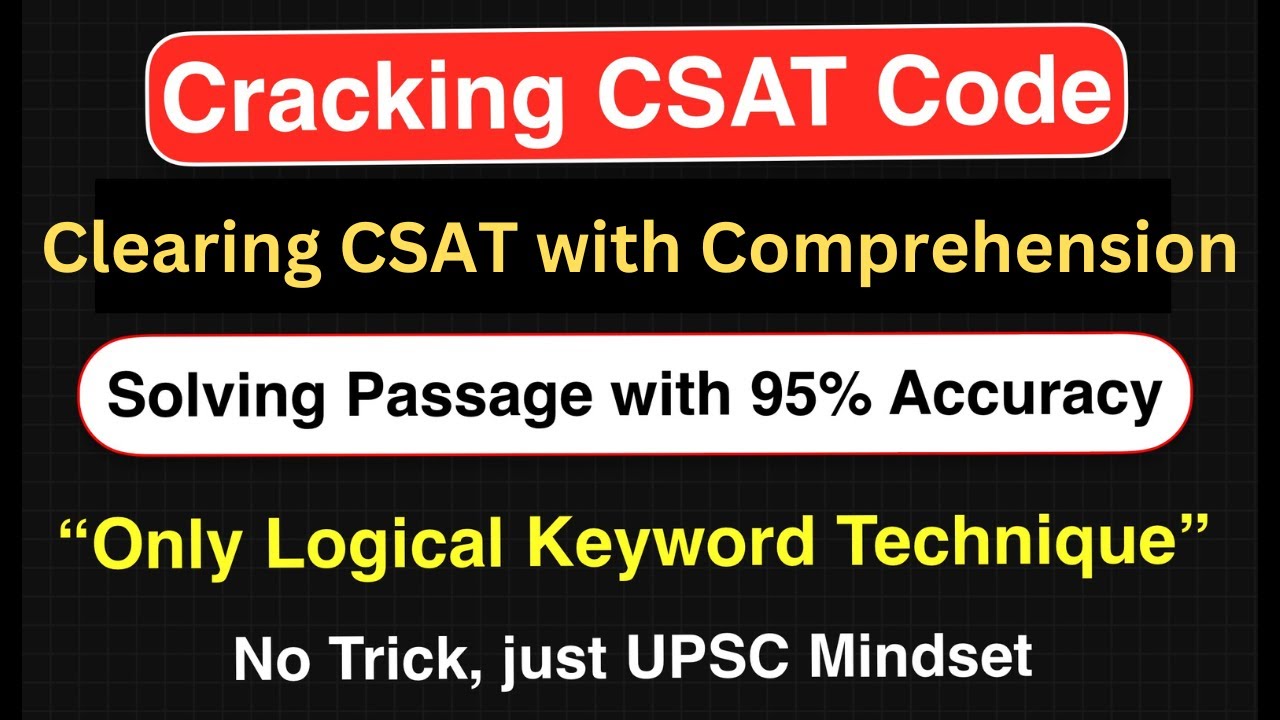 Don't fear CSAT even if Weak in Maths | Solve Passage with 95% accuracy !!