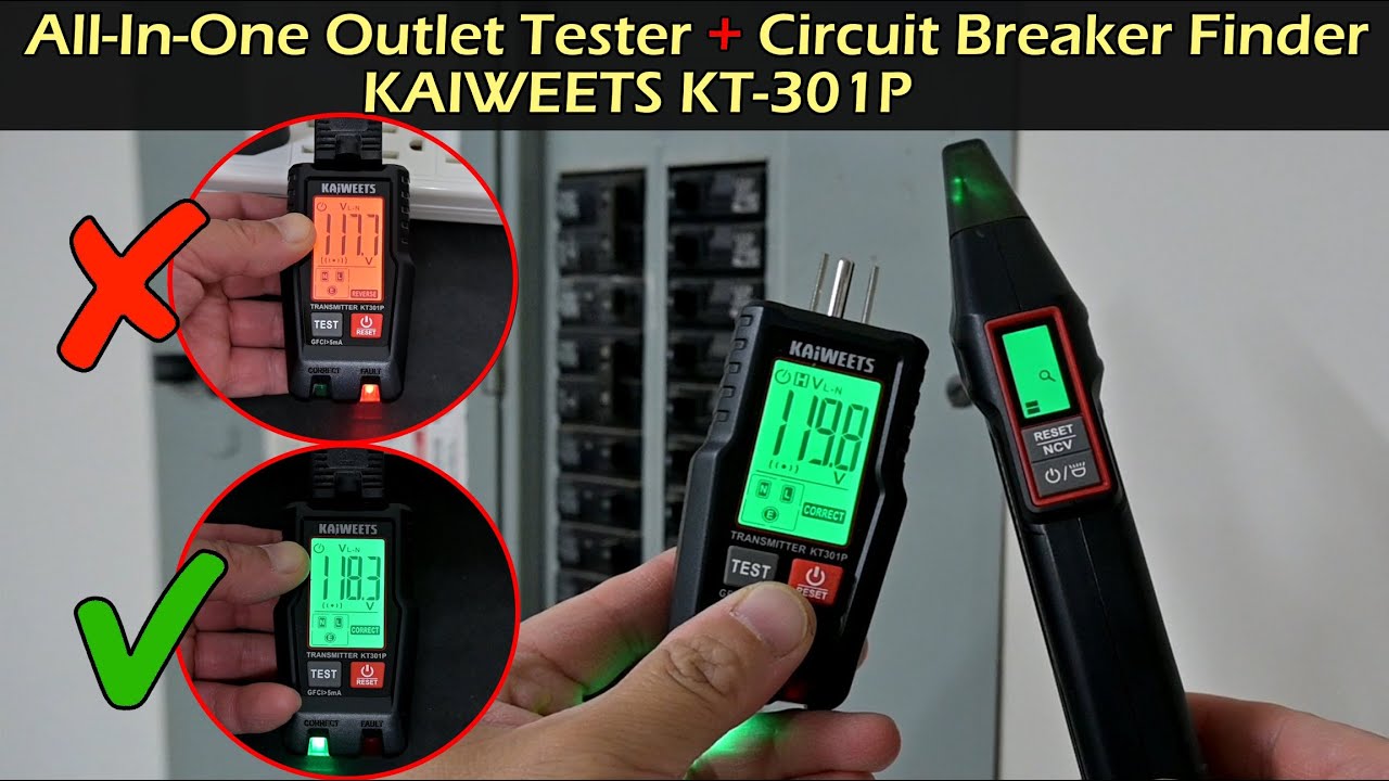 All-In-One Outlet Tester + Circuit Breaker Finder | KAIWEETS KT301P