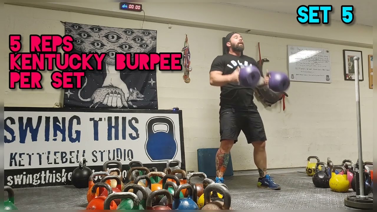 Muscle Building KETTLEBELL WORKOUTS: Follow Along with my Kentucky Burpee Blast from KBOMG VOL1