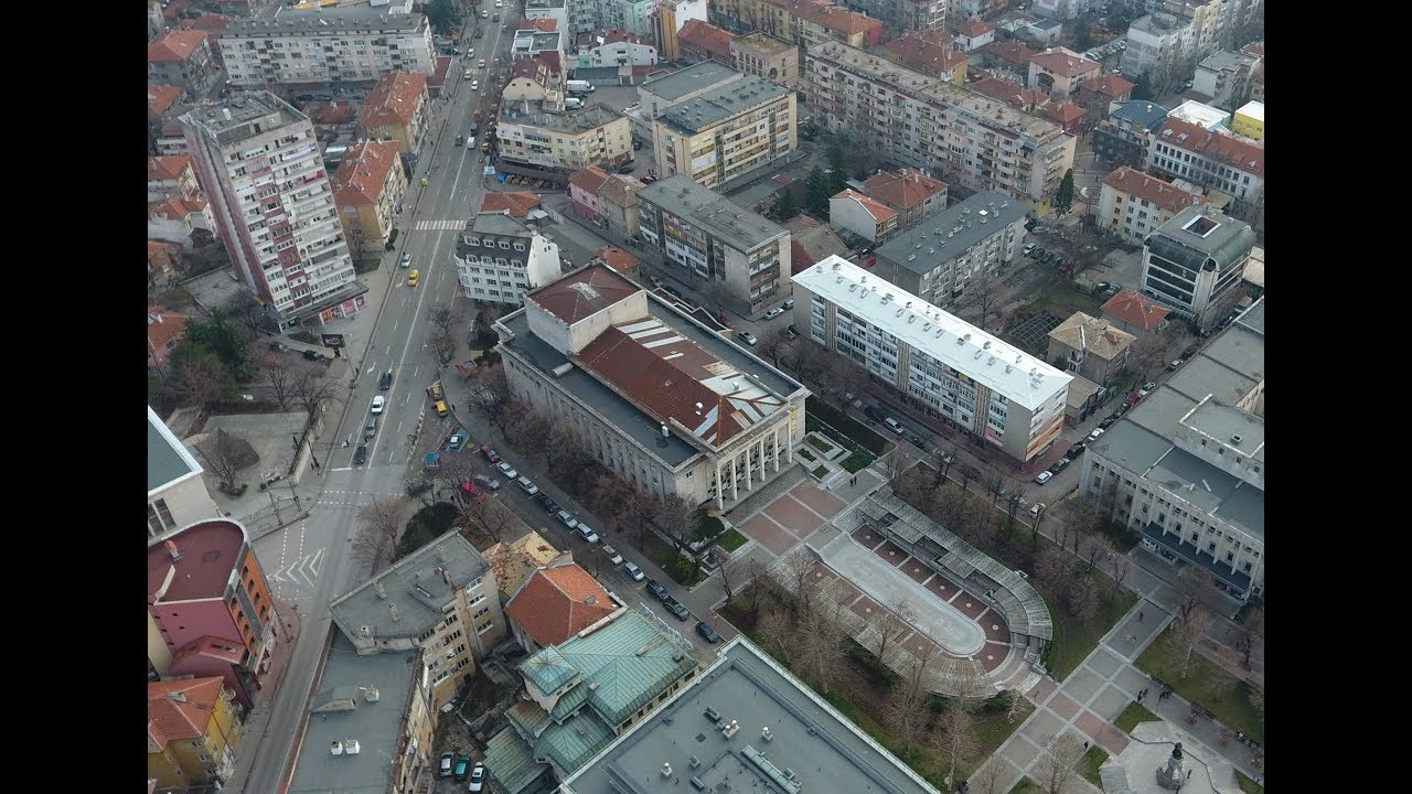 Haskovo - Center of the city in the south, filmed with a drone