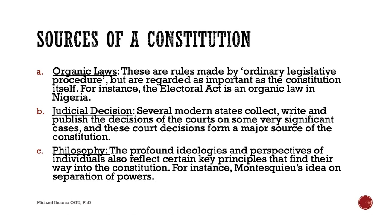 Constitution and Constitutionalism