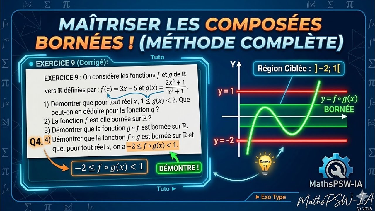 Comment démontrer qu'une fonction est bornée ? 👇 Méthode Complète Encadrement, Composées