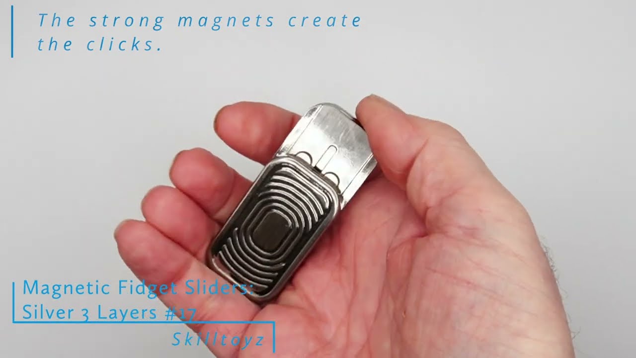 Magnetic Fidget Slider Silver 3 layer Model 17