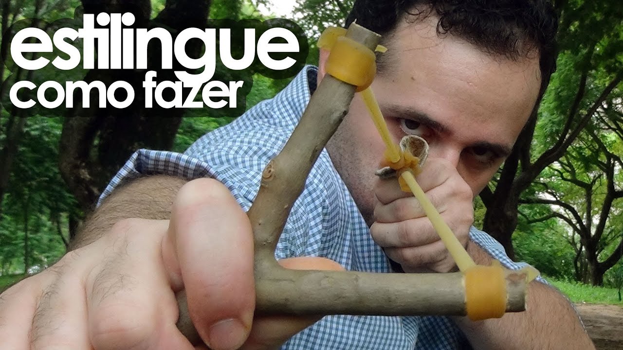 COMO FAZER ESTILINGUE (atiradeira, baladeira, bodoque, funda, fisga, setra, baleeira)
