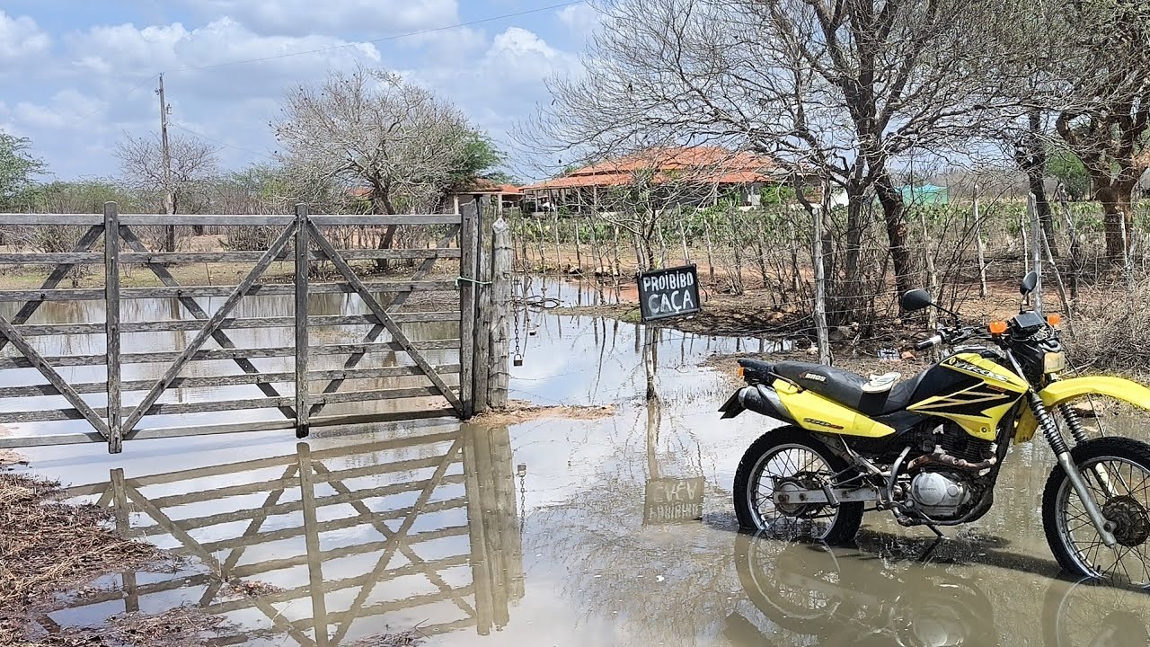 DEU UMA CHUVA GRANDE QUE ALAGOU ATÉ A PORTEIRA E VEJA PORQUE CHAMA FAZENDA LAGOA DO JUNCO