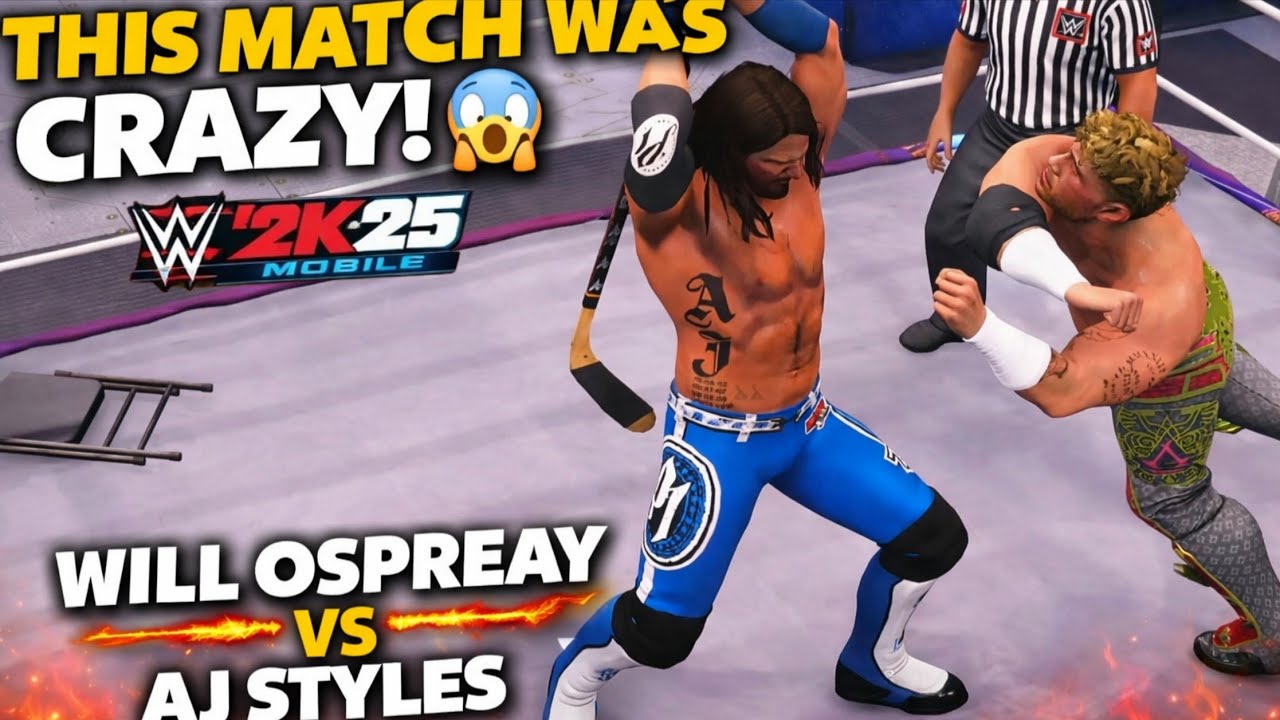 THIS Match Was CRAZY 😱 Will Ospreay vs AJ Styles | WWE 2K25 Mobile #mobilegaming #wwe2k25 #aew 