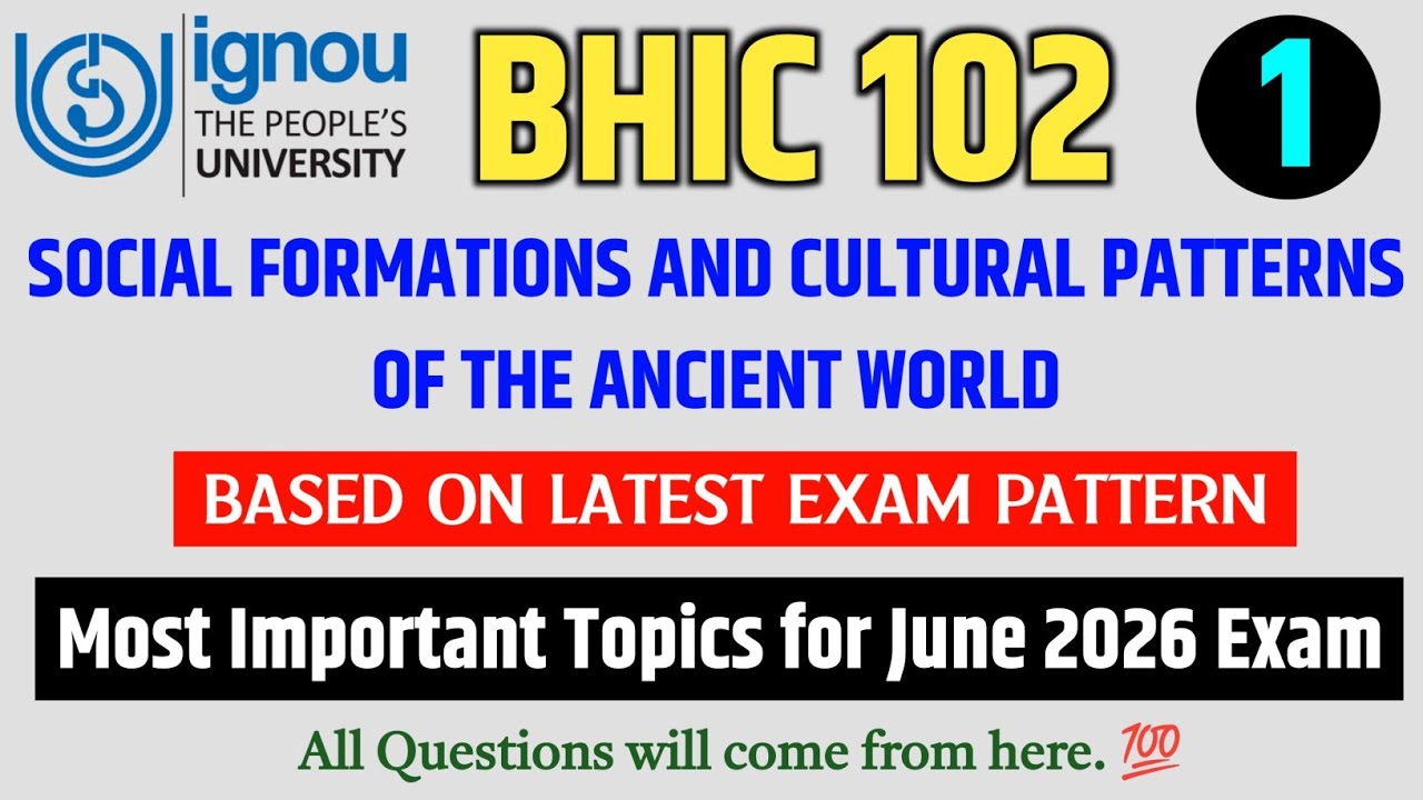BHIC 102 Important Questions June 2026 in English | BHIC 102 Question Paper 2026 | IGNOU Exam