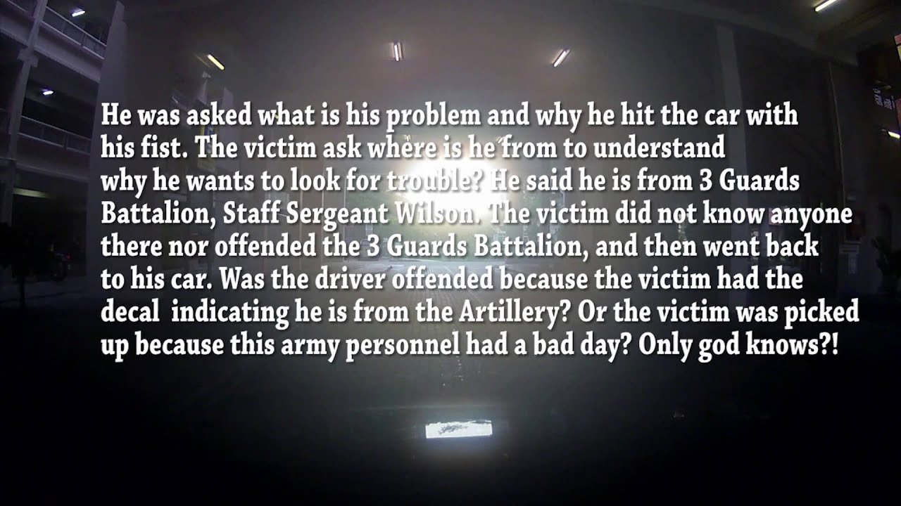 3 Guards Battalion Staff Sergeant Wilson - road rage and picks a fight with member of the public