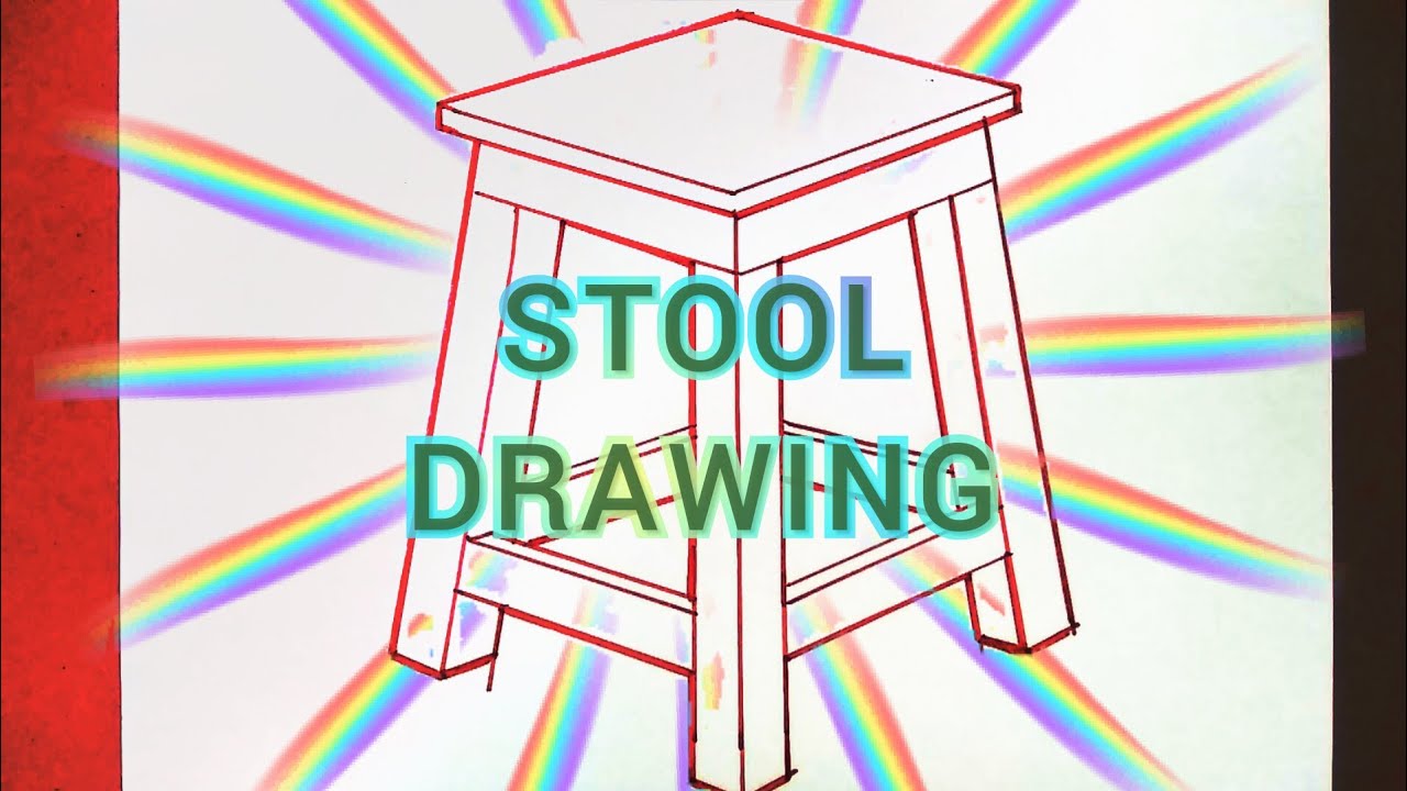 Chair / Wooden Stool Line Drawing very easy step by step how to draw style@Balaj Arts