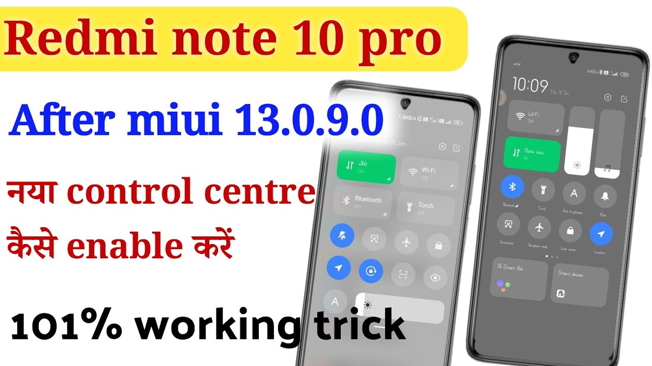 How to enable new Control Center on Redmi Note 10 Pro after MIUI 13.0.9.0 update | 100% working t...