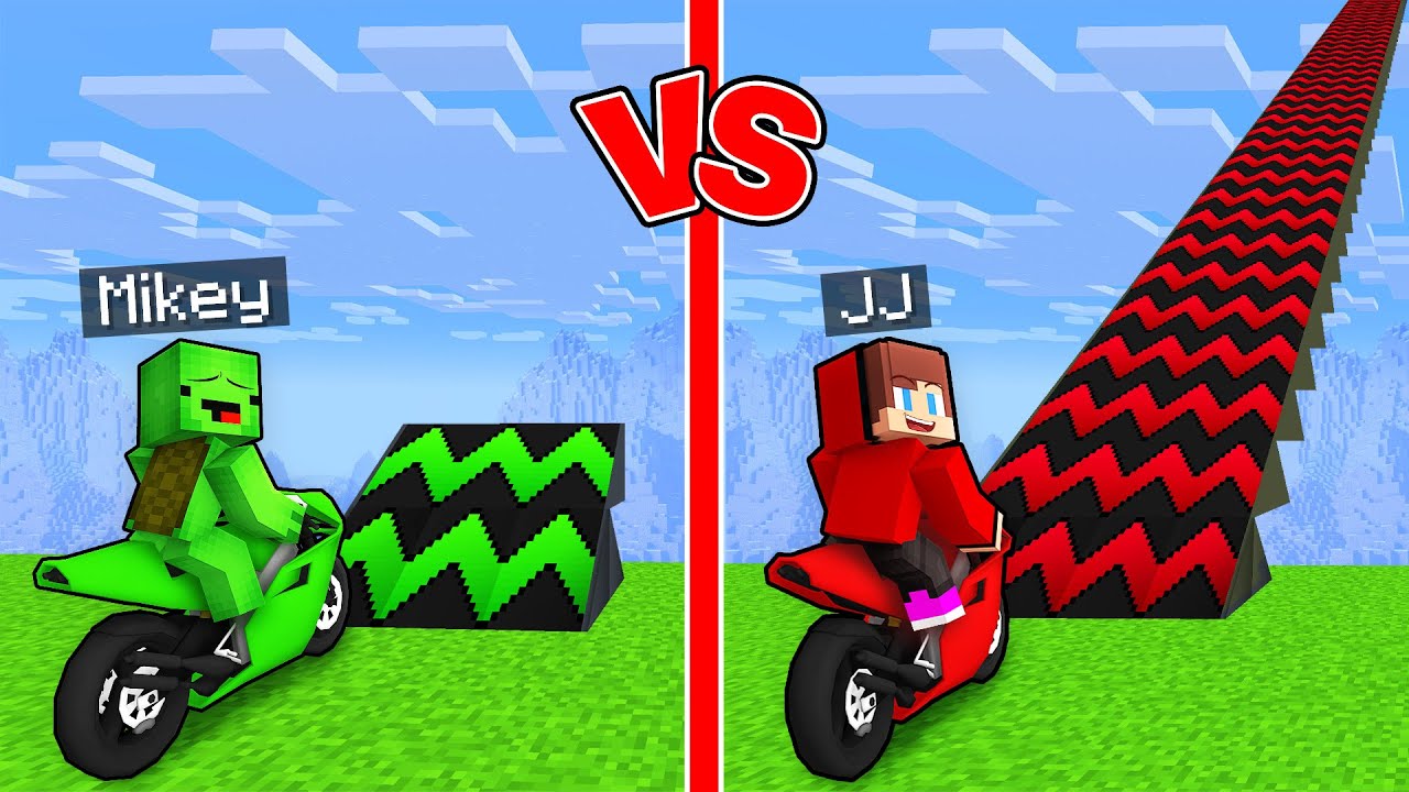 JJ and Mikey: NOOB vs PRO Trampoline Battle in Minecraft - Maizen
