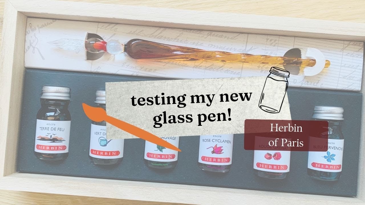 Testing my Herbin Glass Pen Set with Six Inks