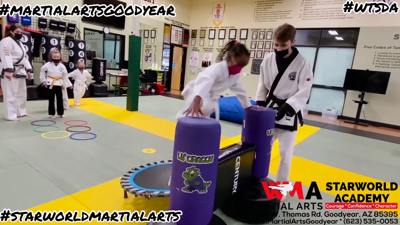 Starworld martial Arts fun obstacle courses drills to enhance a variety of karate skills!