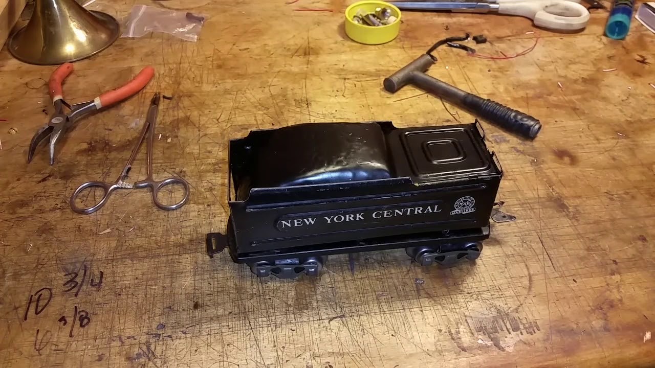 MARX TIN LITHO TENDER / TAB & SLOT AND TILT COUPLERS / SIMPLE MODIFICATION