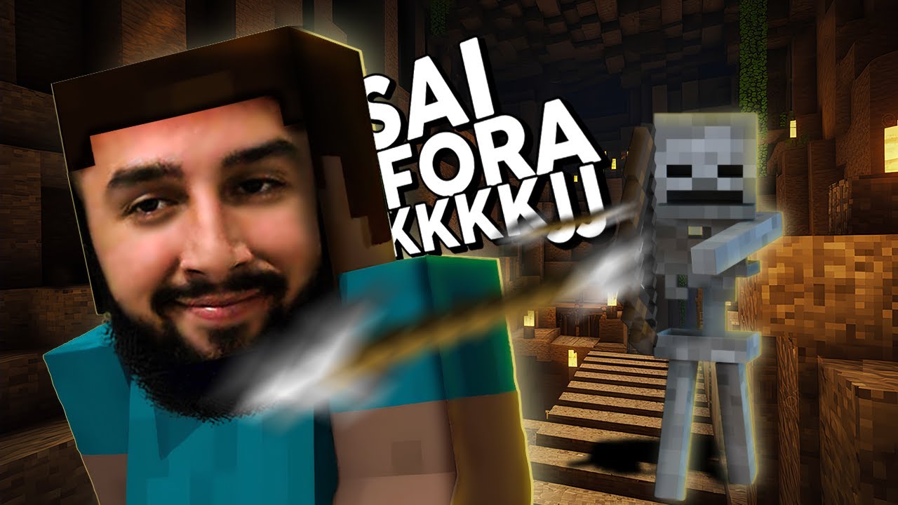 LIPINHO E SEU MAIS NOVO INIMIGO ESQUELETO kkkkkkjjjj - Minecraft (PrehistoricWolrd)
