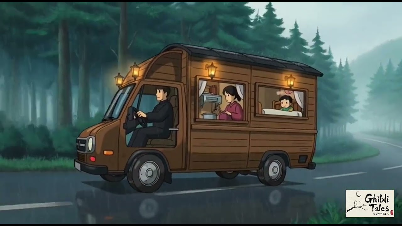 Cozy Rainy Day in Van Life 🚐🌧 | Ghibli Style ASMR | Relaxing Rain Sounds. #ghibli @Ghiblytales 