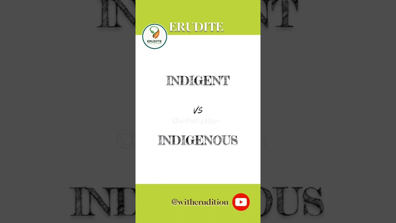 INDIGENT VS INDIGENOUS 📖🔖 #english #vocabs #homonyms #indigenous #indigent