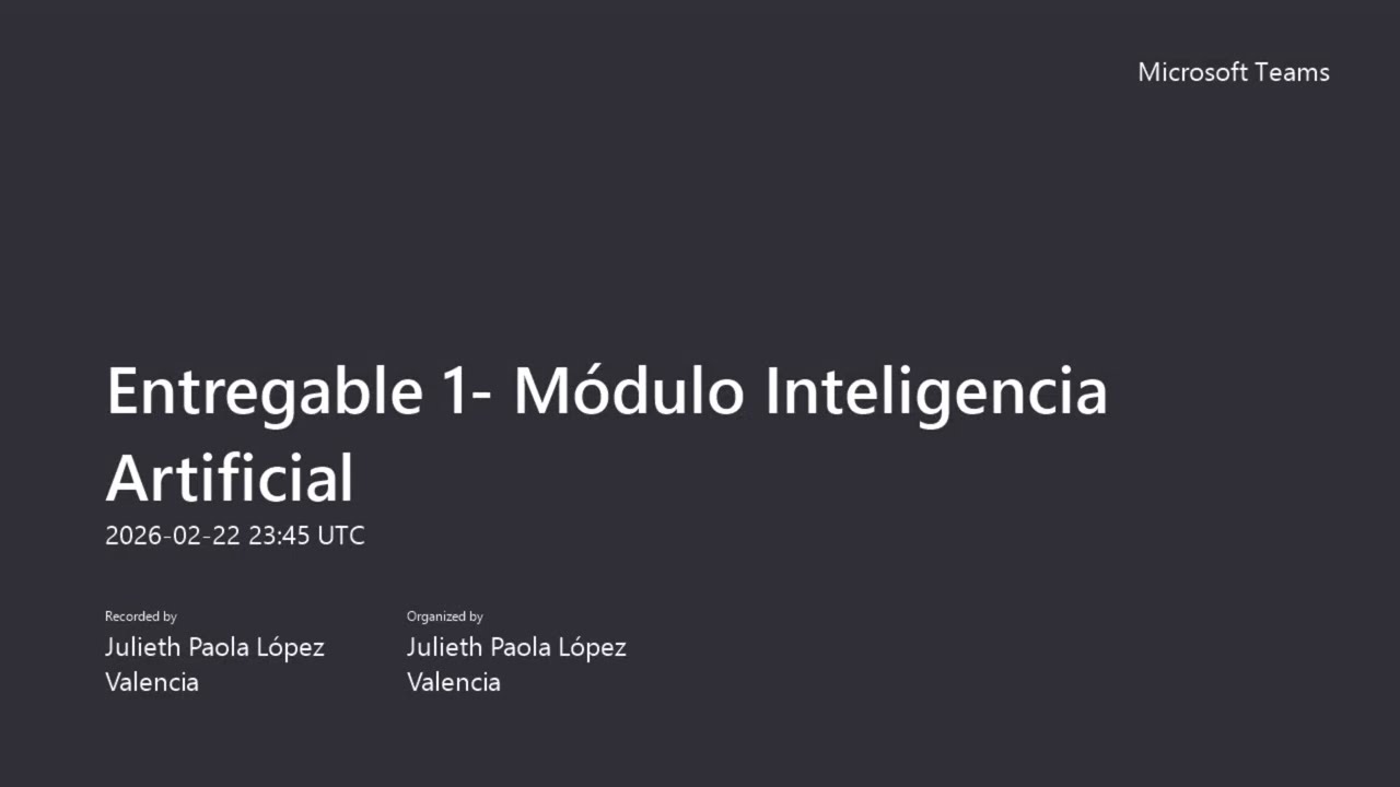 Entregable 1  Módulo Inteligencia Artificial