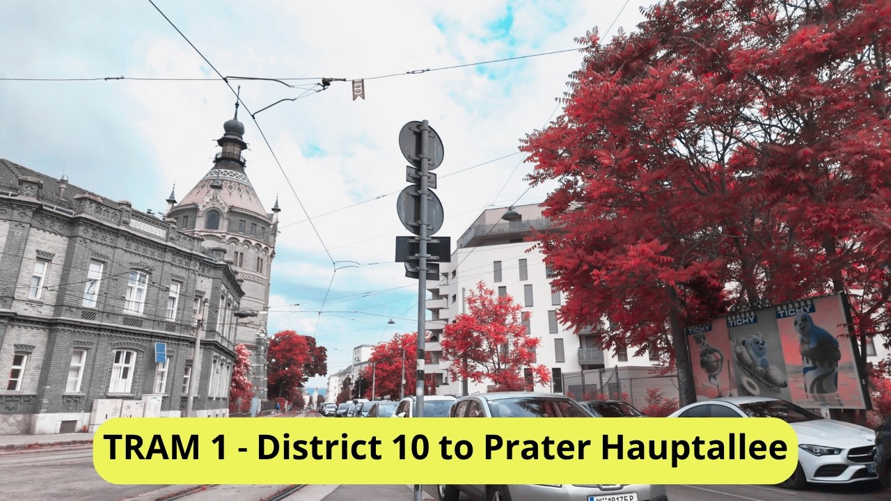 Vienna by Tram | Line 1 from Stefan Fadinger Platz to Prater Hauptallee | Virtual 4K Tour