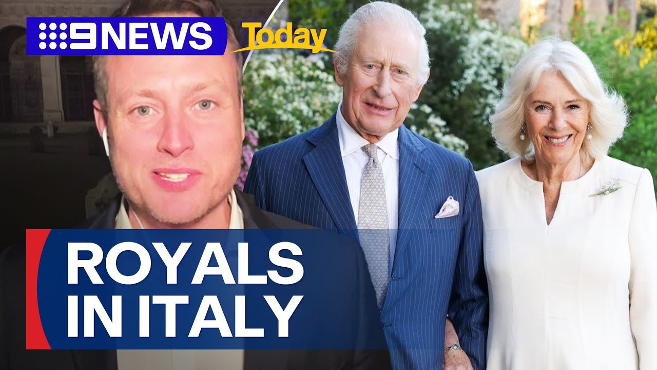 Royals touch down in Italy | 9 News Australia