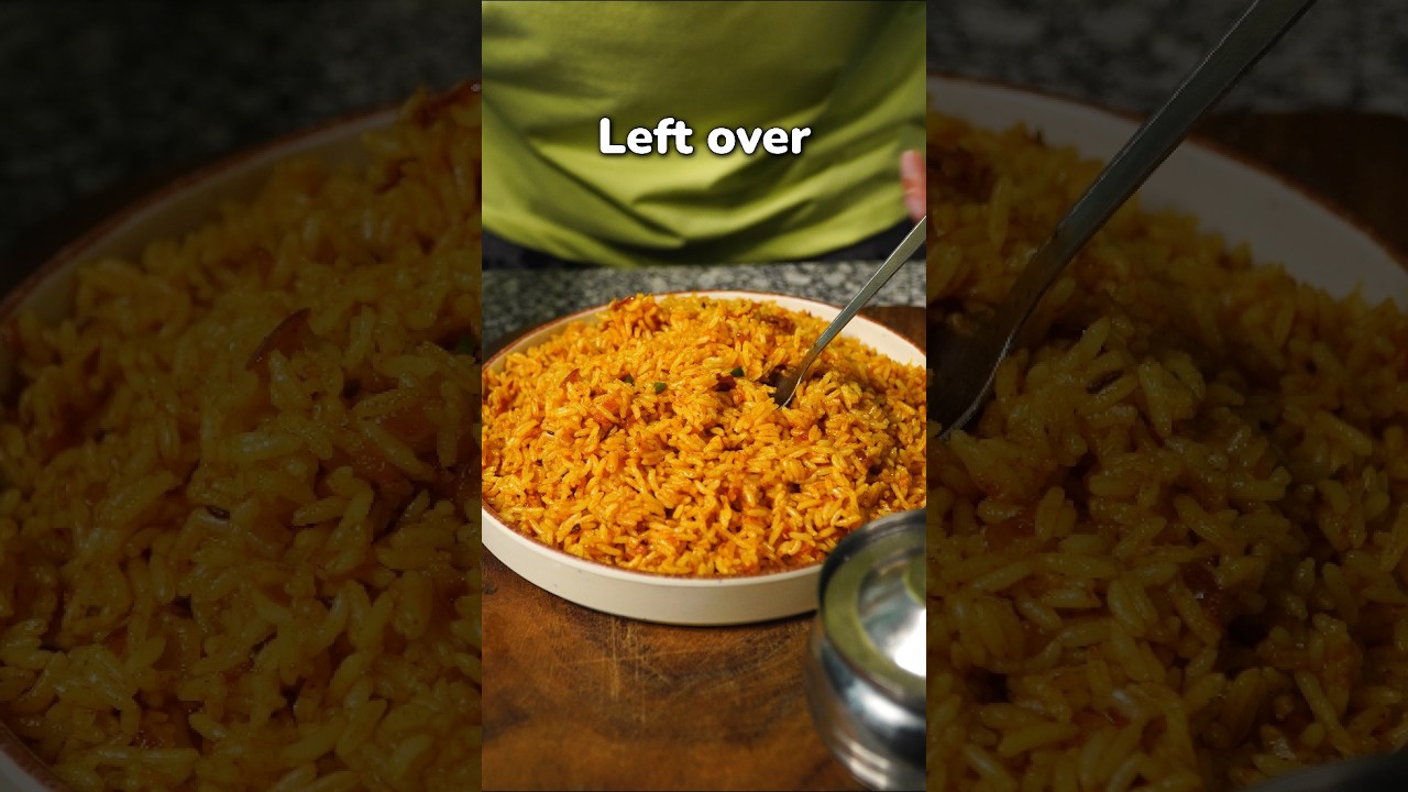5 minute Leftover Rice Recipe #shorts #rice #garlicrice #leftoverricerecipe #cooking #food