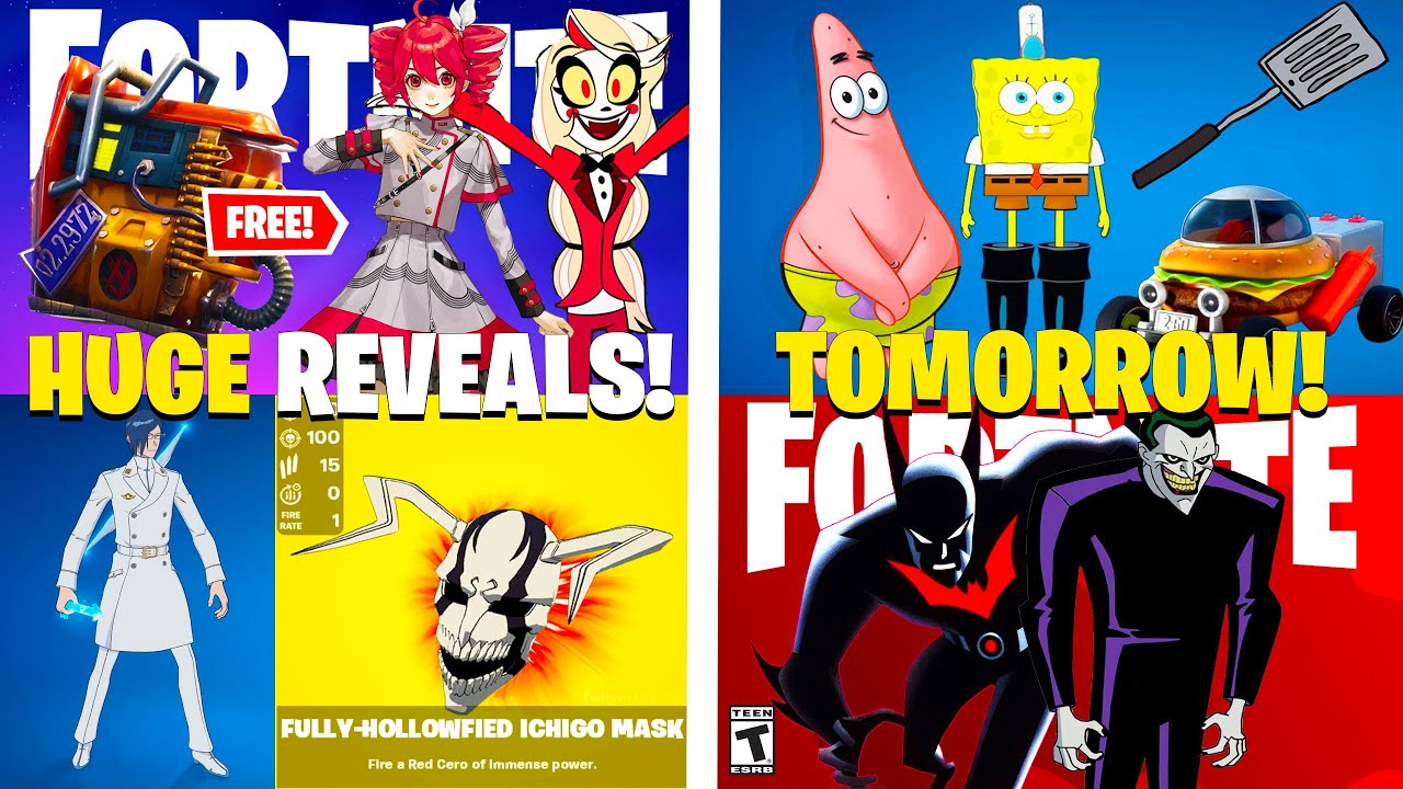 Fortnite UPDATE - HUGE Reveals! (FREE Rust Bucket, Kasane Teto, SpongeBob, BLEACH)