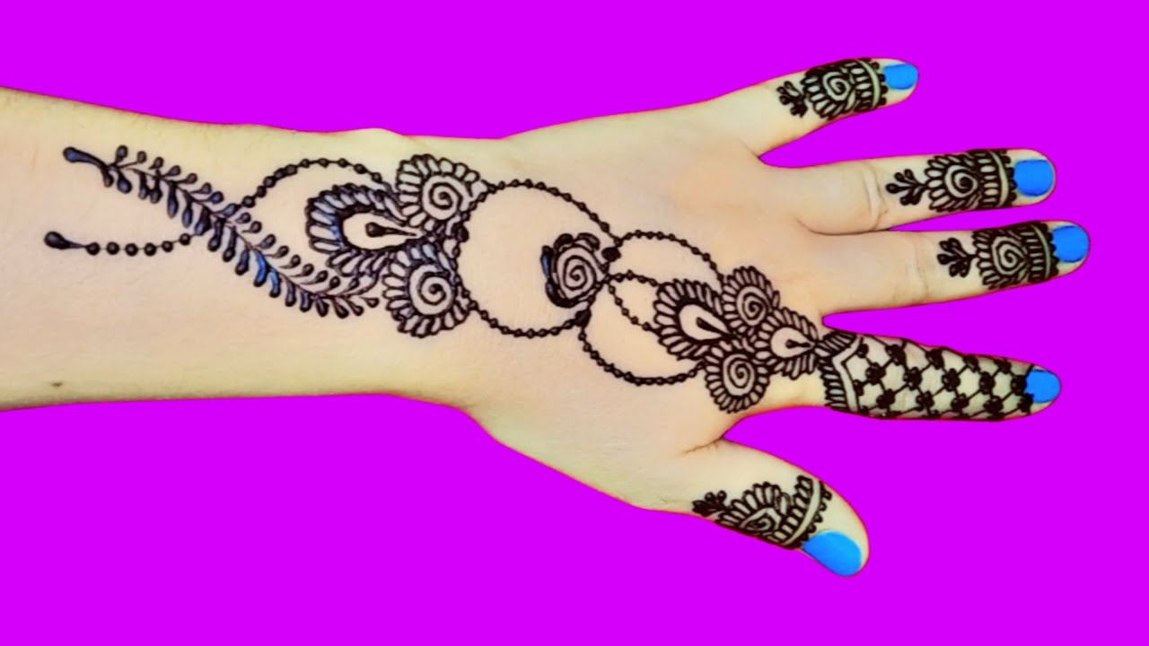 Simple and easy mehndi design / henna drawing for beginners