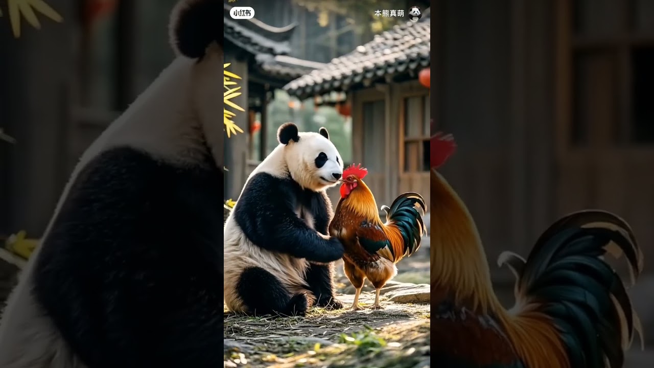Panda cooks for his cubs# panda memasak #shorts#