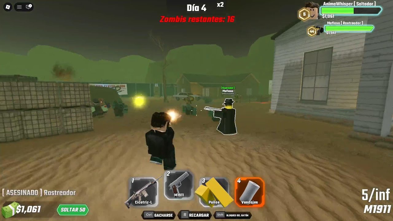 Roblox Zombie Hell Gameplay hasta el Boss con armas de Iron Man y Pistola de gases