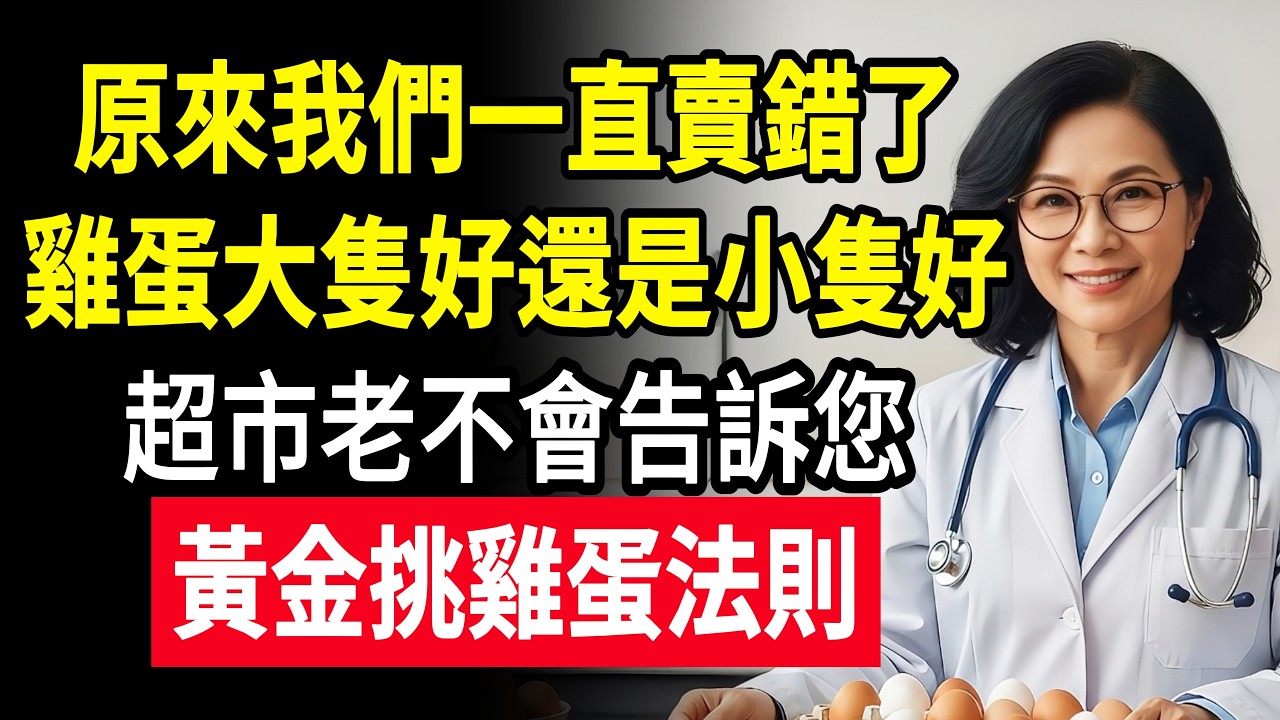 買雞蛋選「大個」還是「小個」？超市老闆絕不會說的秘密。蘇葉教你火眼金睛三招：一摸二搖三入水，不花冤枉錢，天天吃鮮蛋。