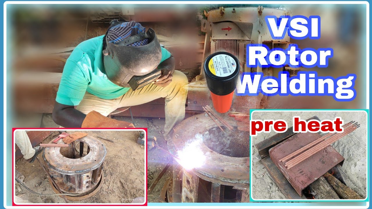 vsi rotor welding|| rotor balancing||hard facing rod weld