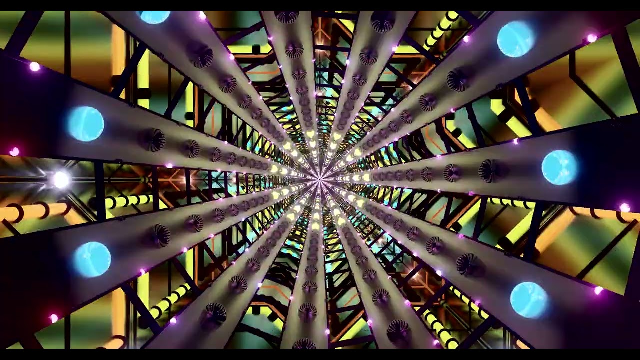 10 hours Neon Tunnel Screensaver Windows 11 4K UHD 60fps VJ Loop Visual Background for Edits