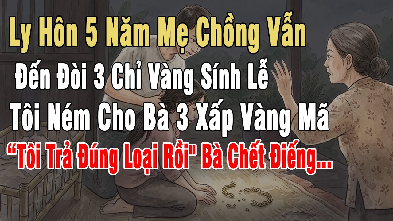 Ly Hôn 5 Năm Mẹ Chồng Đến Đòi 3 Chỉ Vàng Sính Lễ, Tôi Ném Cho Bà 3 Xấp Vàng Mã: 