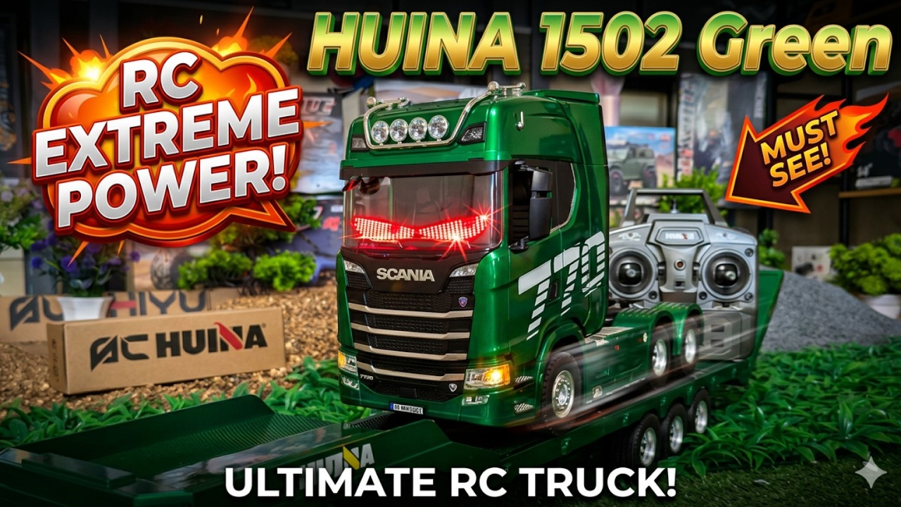 RC Truck HUINA 1502 Green!🔥NEW COLOR🔥(ប្លែកអារម្មណ៏ជាមួយពណ៍ថ្មីរបស់ 1502)