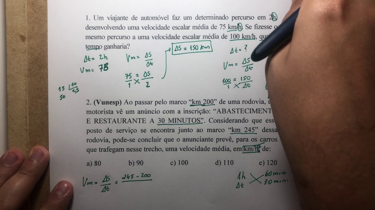 Velocidade Média: questões.