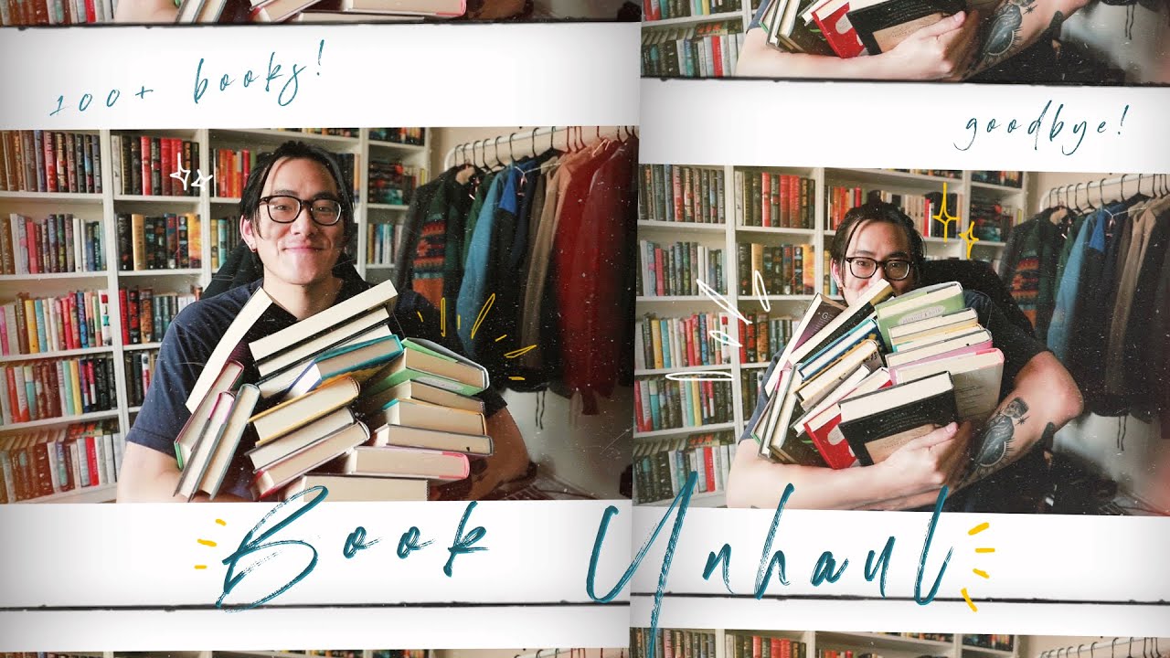 getting RID of all the books(100+)!! 🌞 a spring cleaning unhaul