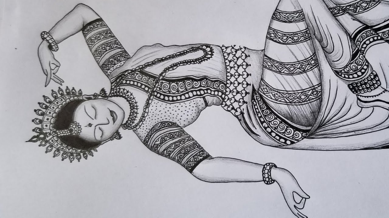 How to draw MANDALA ART inspired by Indian traditional dance ODISSI step by step mandala fillings