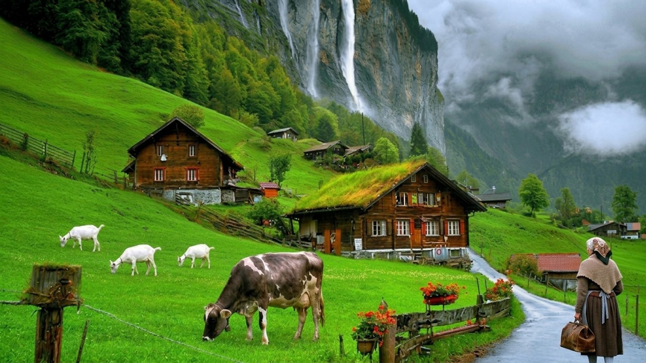 Calm Life in the Switzerland Countryside - Peaceful Walk in the Most Beautiful Swiss Villages