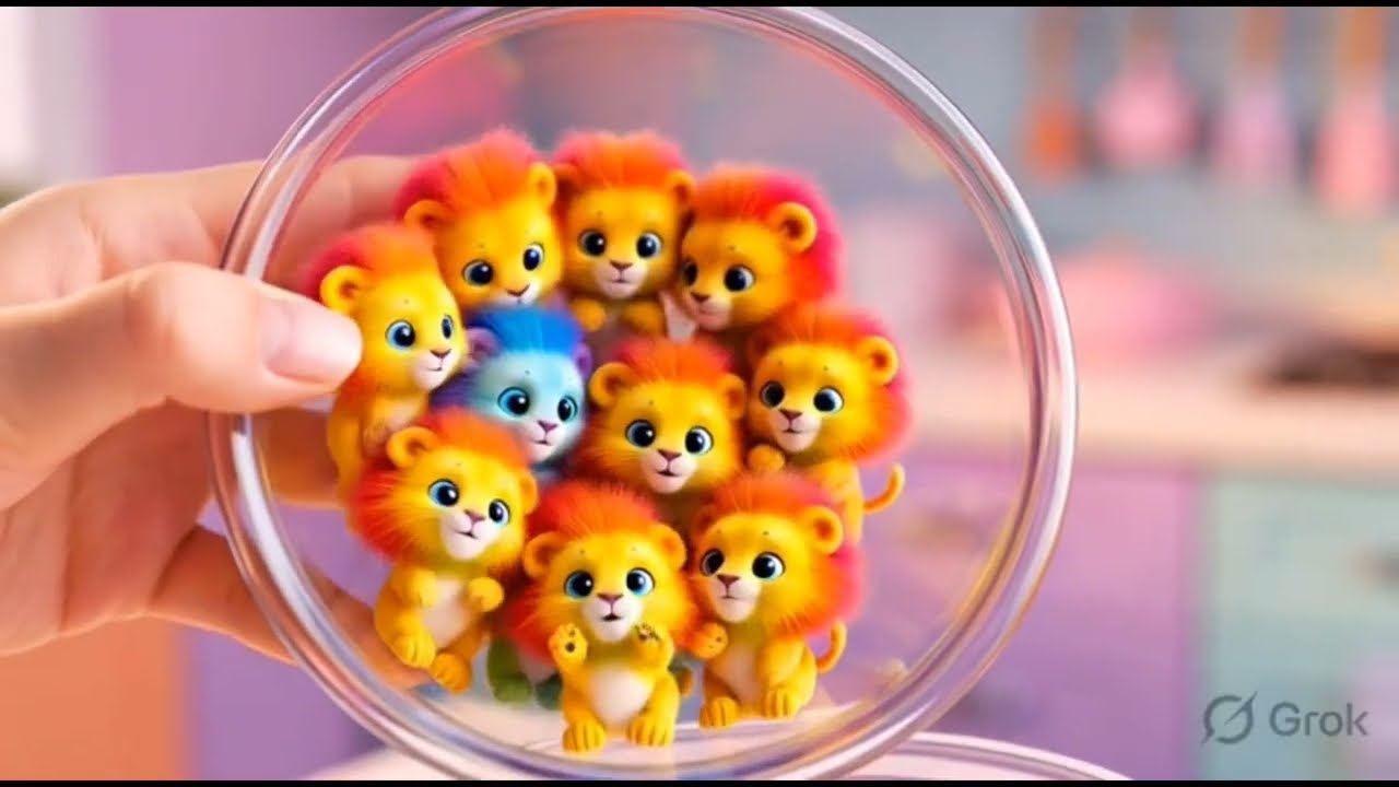 “ Tiny Colourful Animals in Mixer 🌈🐾 | Cute Tiny Animals Animation #shorts”