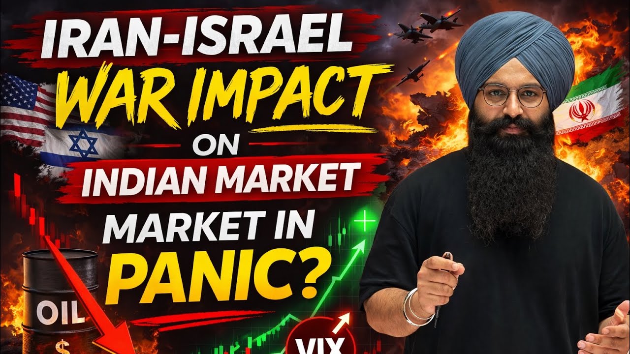 Iran&ndash;Israel War Impact on Indian Market 🚨 | Crude Oil Surge, VIX Spike & Nifty Analysis