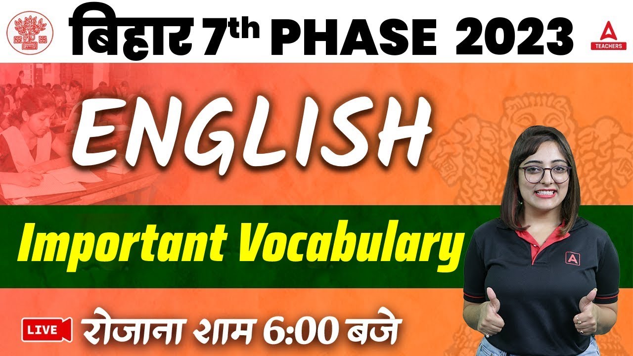 BIHAR 7th Phase Classes 2023 | BPSC Teacher/BIHAR 7th Phase English Classes | Important Vocabulary#3