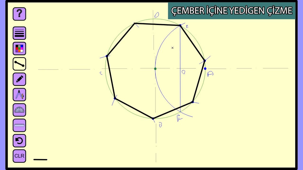 PERGEL İLE ÇEMBER İÇİNE YEDİGEN ÇİZME