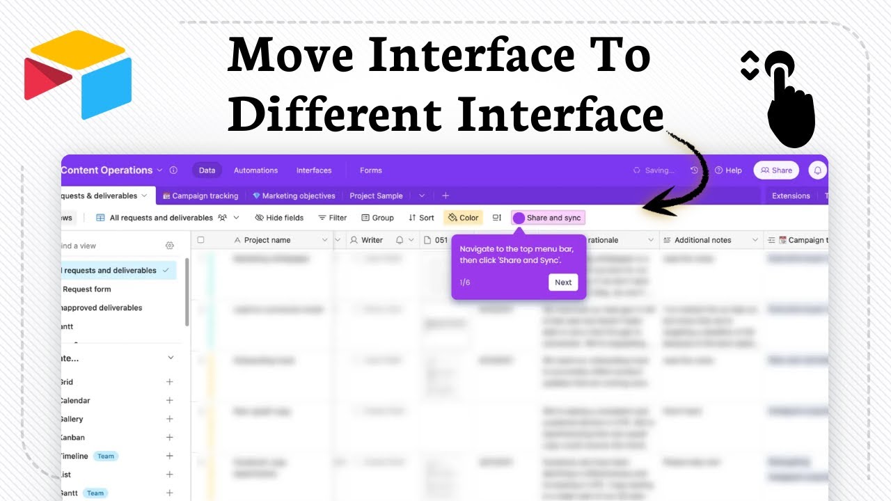 How to move one Airtable interface page to a different interface