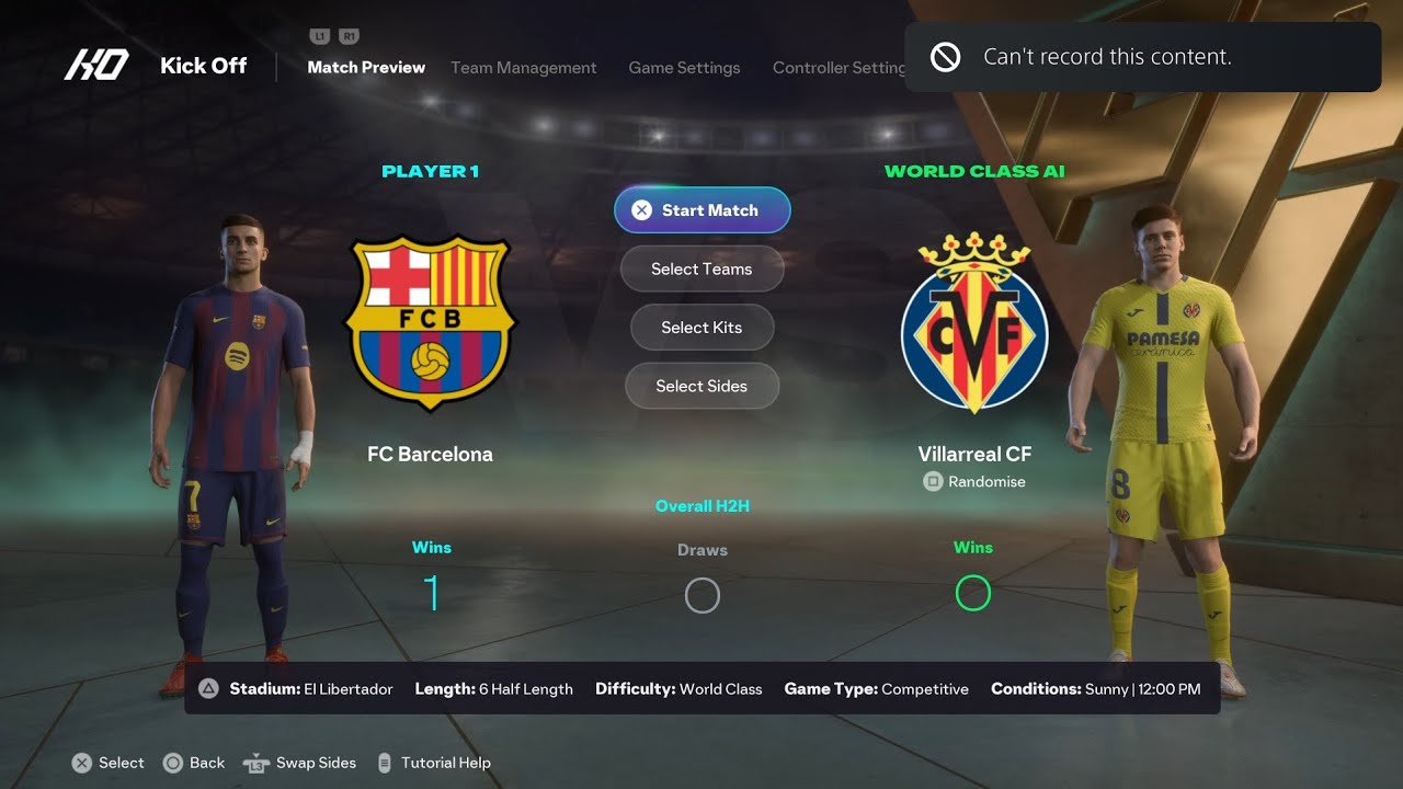 (Ps5) FC 26 Barcelona vs Villareal - 2025-26 Season Gammeplay 