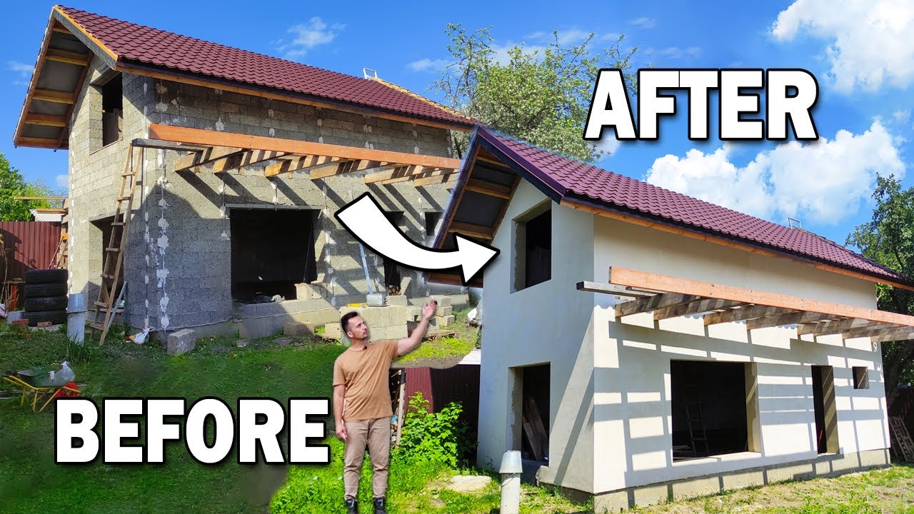 Incredibly beautiful and simple plaster facade with perlite DIY