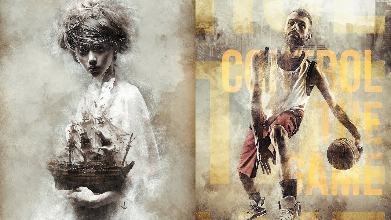 Vintage Photoshop Effect Tutorial | Automatically create textured vintage digital art