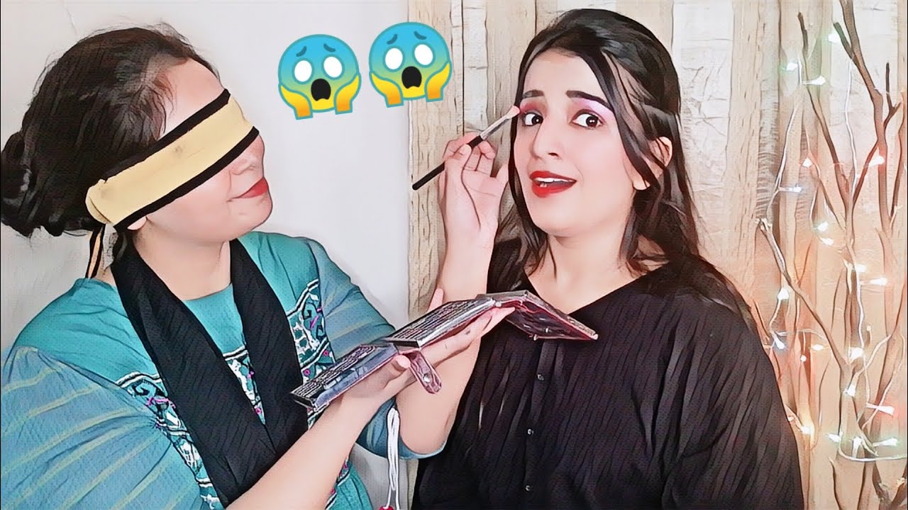 Blindfold make-up challenge ft. Rimsha_here | Worst make-up